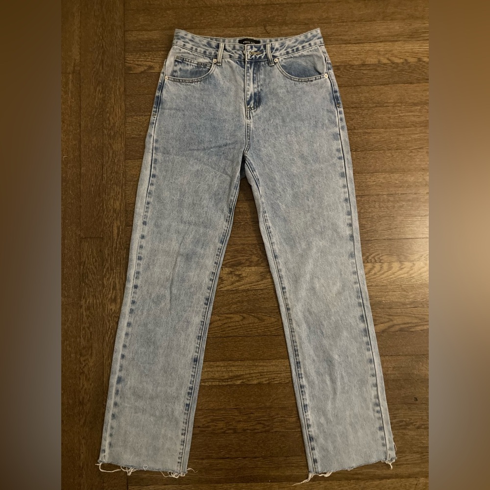 White Fox Boutique With You Low Rise Wide Leg Jeans in Vintage Mid Blue M